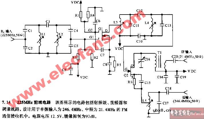 225MHz前端电路图