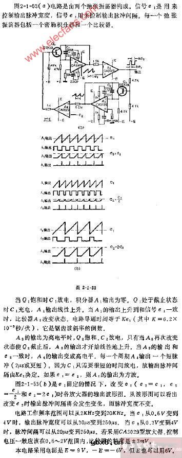 脉冲宽度和间隔可分别由电压控制的振荡器