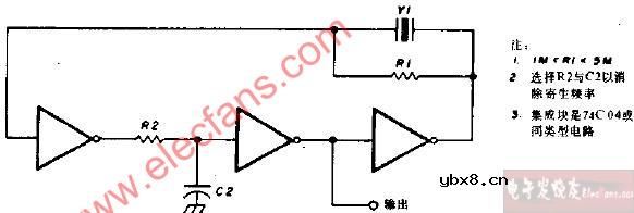 1MHz-4MHzCMOS振荡器电路图