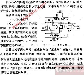 CMOS逻辑门构成的占空因数可调的振荡器