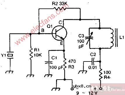 晶体控制晶体管振荡器电路图