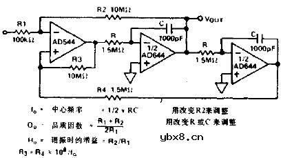 带通状态变量滤波器电路图