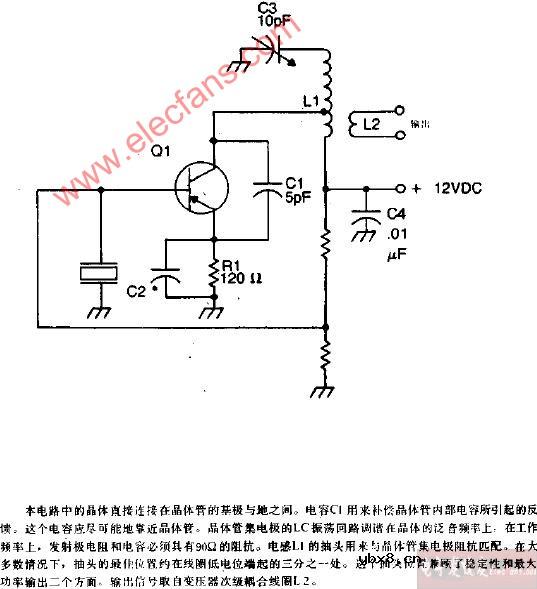 泛音晶体振荡器原理图