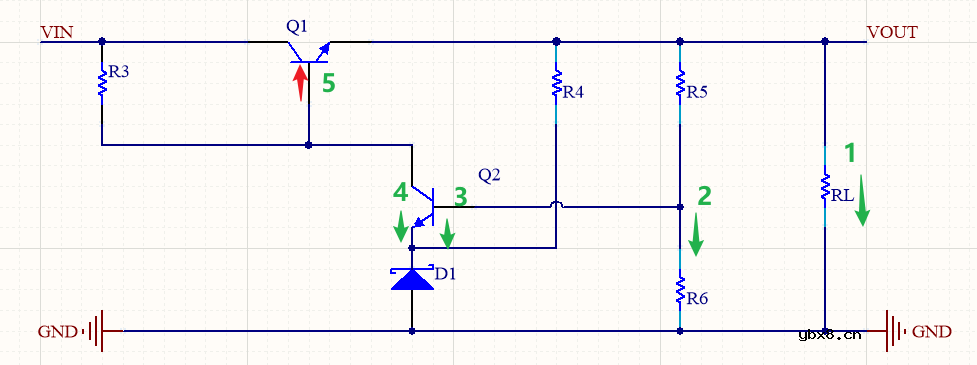 分析一个工作中常用的带有放大功能的高精度的串联稳压型电路