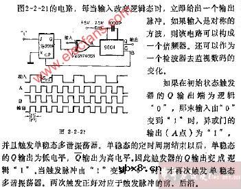 可由输入脉冲前、后沿触发的单稳态多谐振荡器