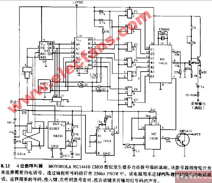 4位数呼叫器电路