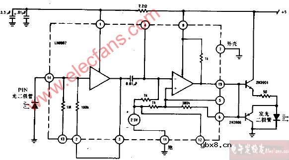 光纤线路中继器电路图
