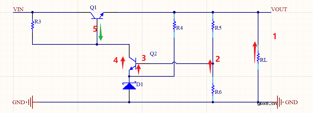 分析一个工作中常用的带有放大功能的高精度的串联稳压型电路