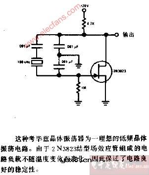稳定的低频晶体振荡器电路图