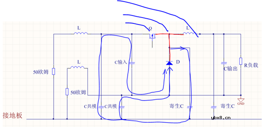 BUCK电路主要干扰源头与差模传导发射分析