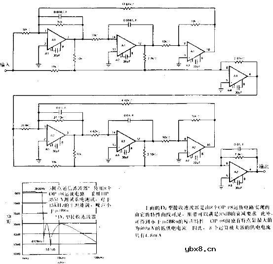 五极点有源滤波器电路图