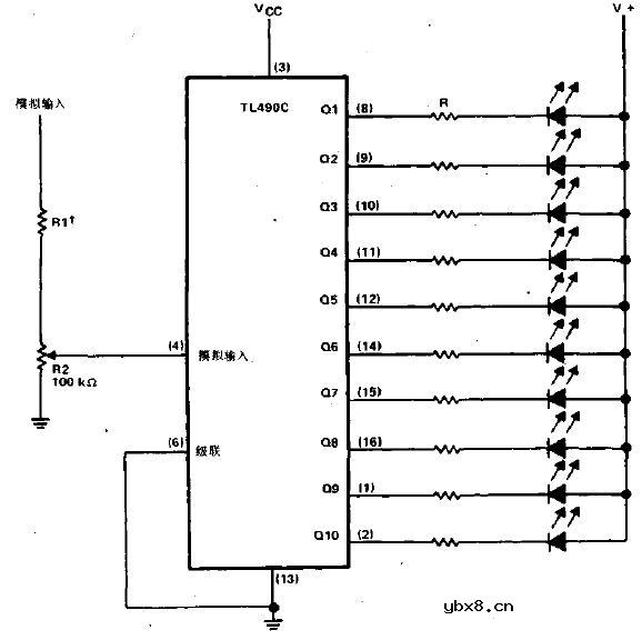 10级电平指示器电路图