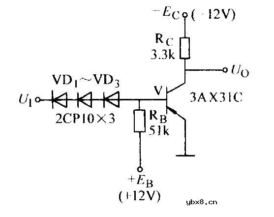 二极管组成的门限非门原理图
