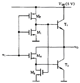 BiCMOS反相器电路图及原理