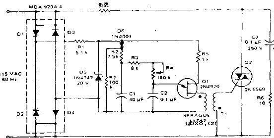 800W软启动灯光调节器电路图