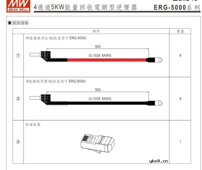 明纬电源4通道5KW能量回收电网型逆变器ERG-5000系列