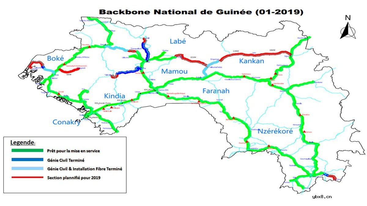 几内亚国家光纤骨干项目已经完成 光纤网络总长度达4352公里