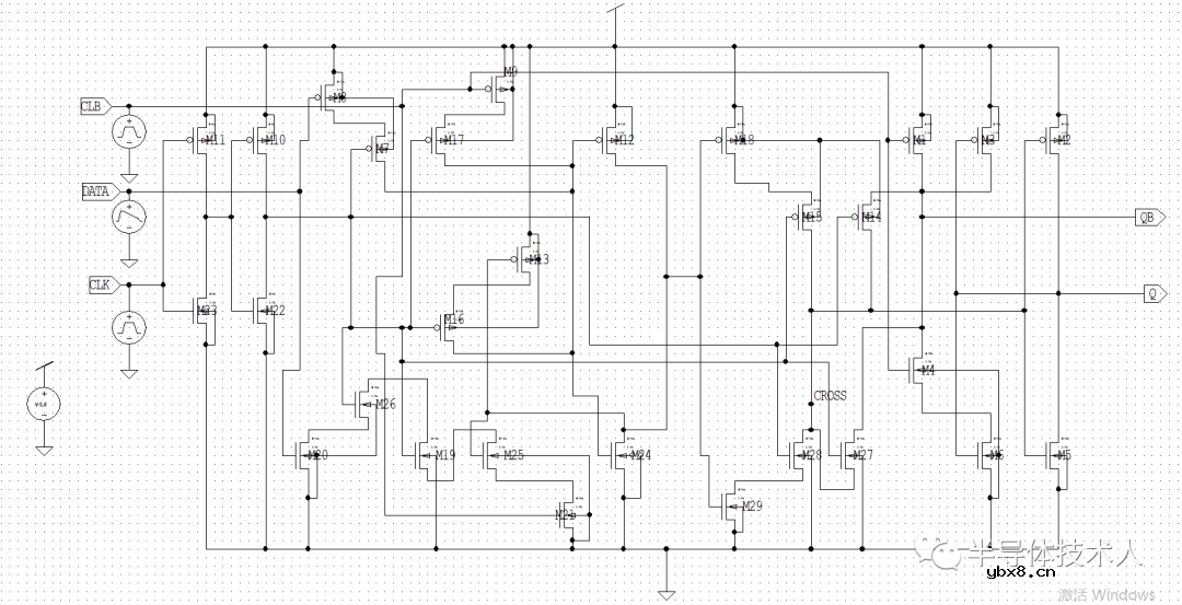 D触发器版图电路瞬态特性仿真