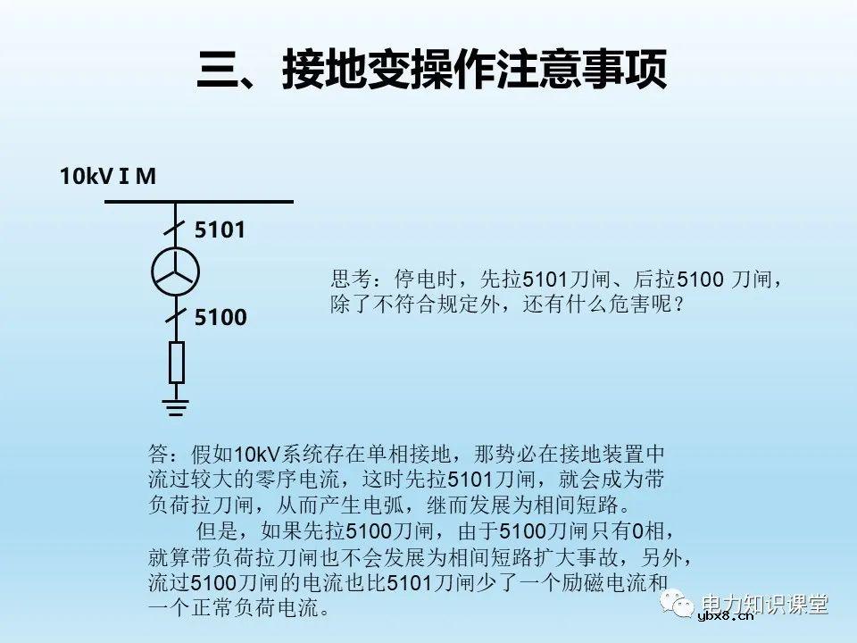 阐述各类型接地变的操作注意事项