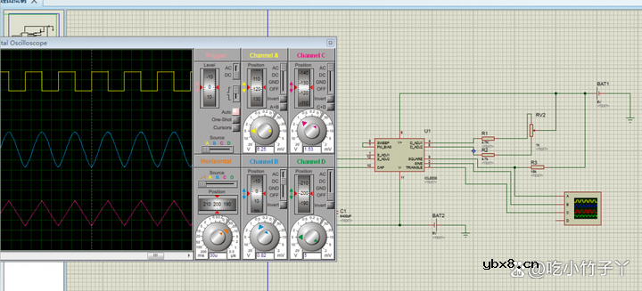 基于ICL8038的正弦波、方波和三角波发生器protues仿真设计方案