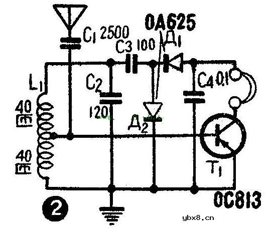 无电源晶体管收音机电路原理图