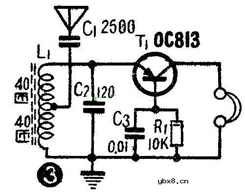 无电源晶体管收音机电路原理图