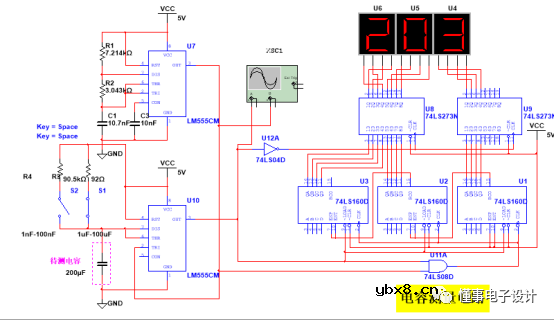 Multisim仿真—电容测量电路