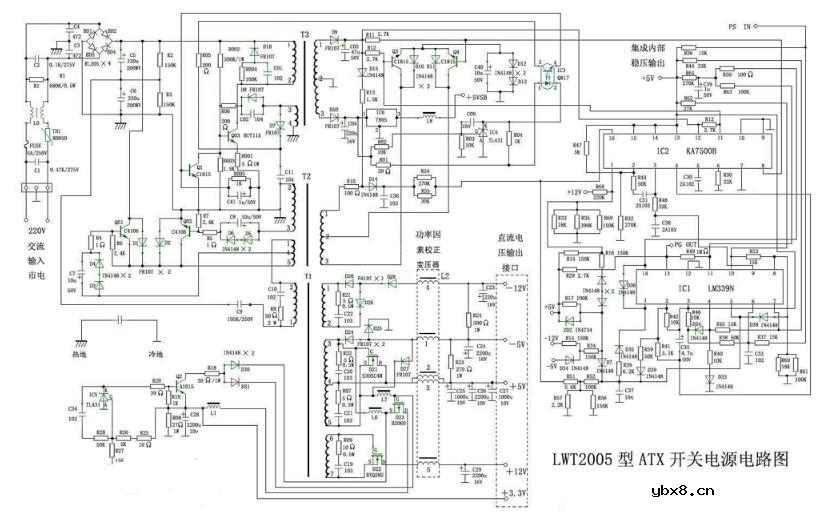 atx电源电路图讲解（五款atx电源电路图）