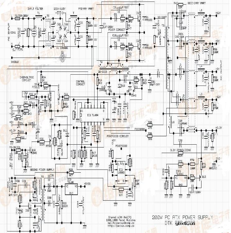 atx电源电路图讲解（五款atx电源电路图）