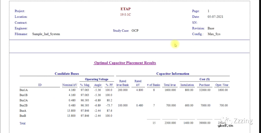 ETAP无功补偿（4）如何在ETAP中进行最佳电容器位置分析
