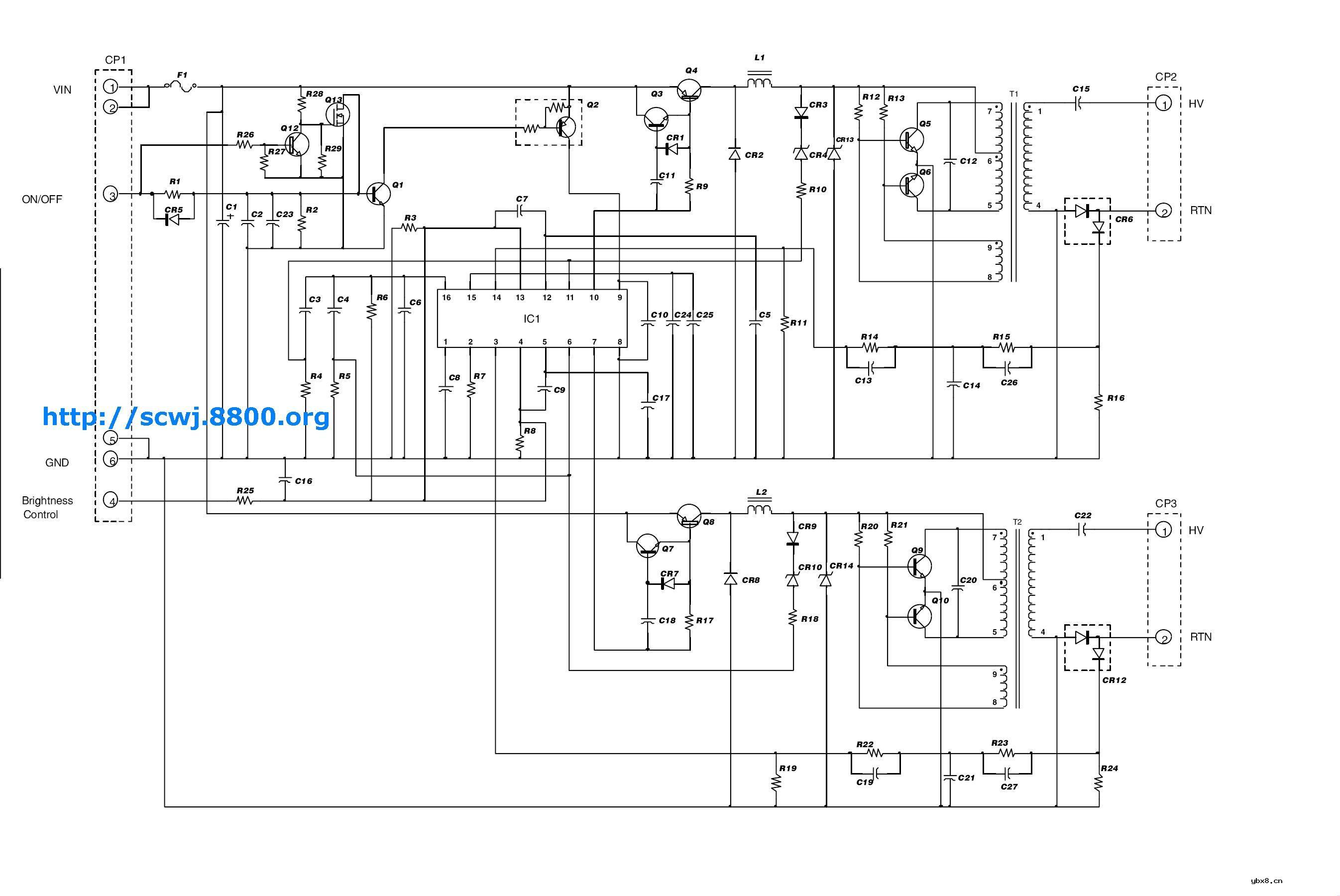 LCD液晶屏高压驱动供电电路图 (很多张)