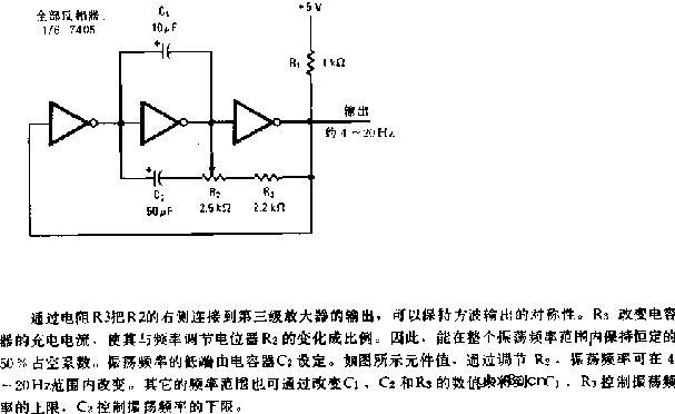 可调的TTL时钟电路图