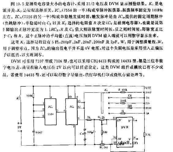 数字显示电容计电路图