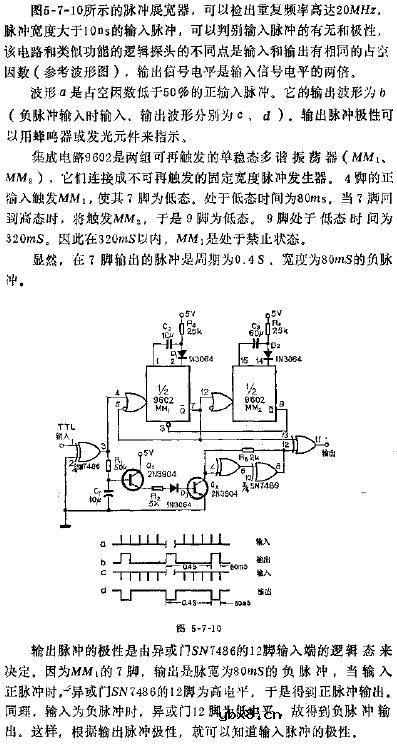 频率高达20MHz的TTL脉冲指示器电路图