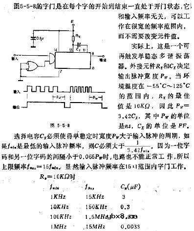 由单稳态多谐振荡器构成的字门