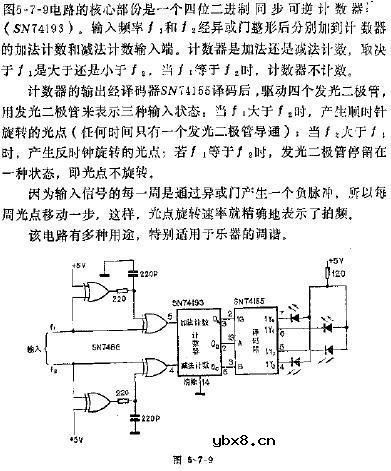 用发光二极管显示拍频电路图