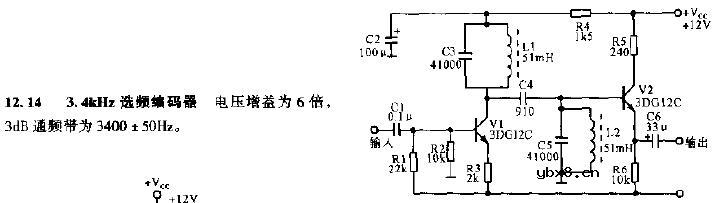 3.4KHz选频编码器电路