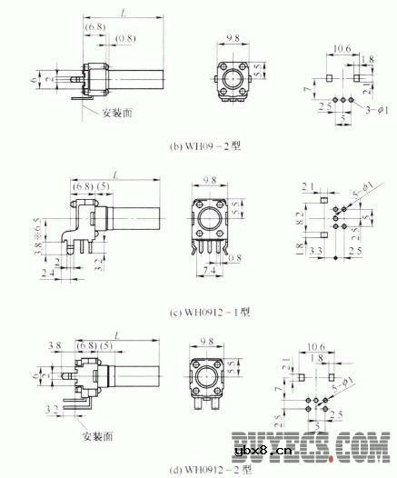 旋转式单联合成碳膜电位器