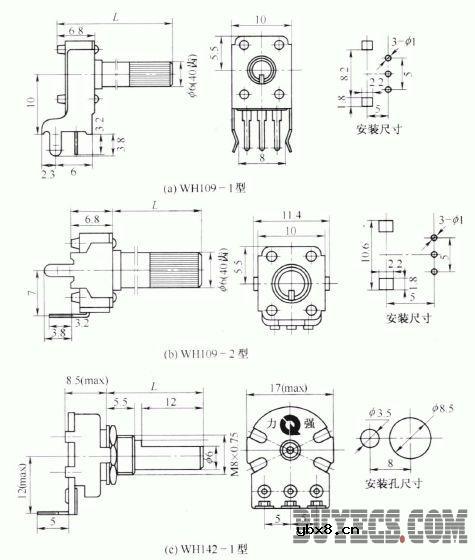 旋转式单联合成碳膜电位器