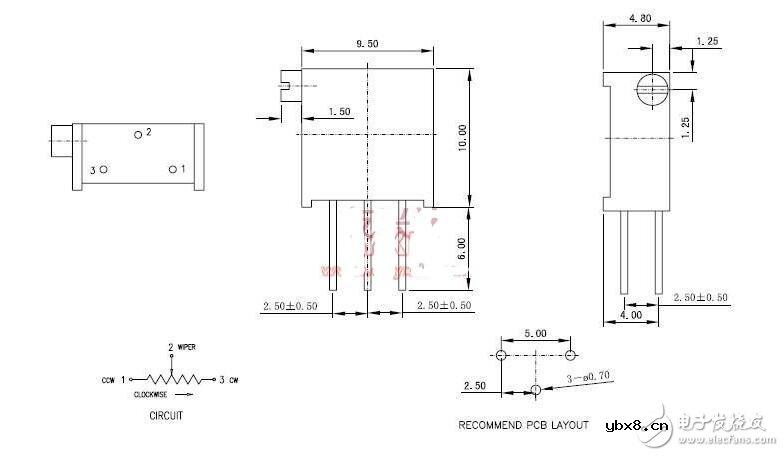 3296电位器引脚接法及规格书说明
