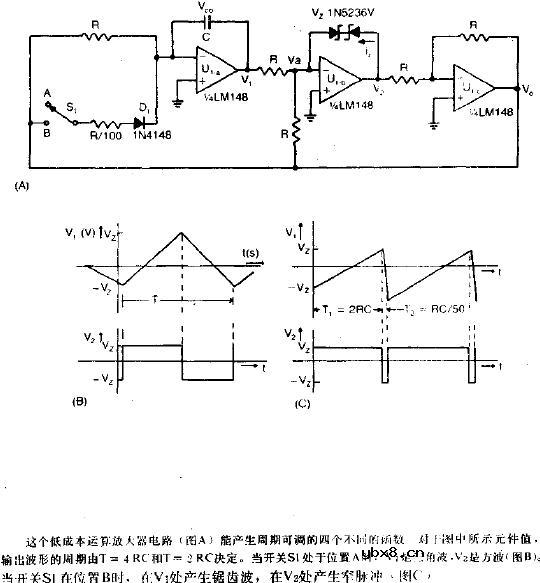 低成本可调函数发生器电路图