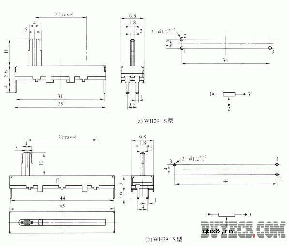 直滑式合成碳膜电位器