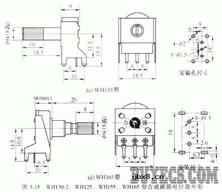 旋转式单联合成碳膜电位器