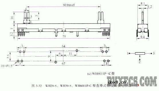 直滑式合成碳膜电位器