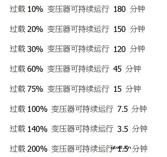 变压器过载能力及时间_干式变压器过载能力分析