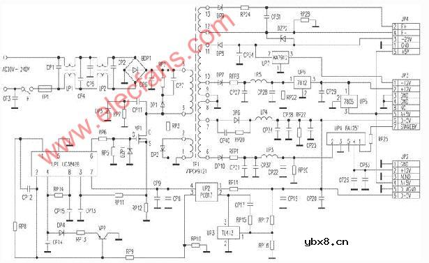 厦新8156型DVD机电源电路图-原理图