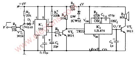 红外传感高压语音告戒电路图3