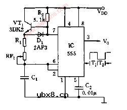 可输出对称波的多谐振荡器电路图