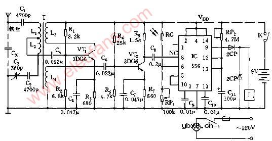 光控、感应两功能节电开关电路图