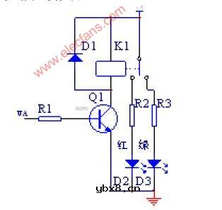 三极管驱动继电器正常动作电路